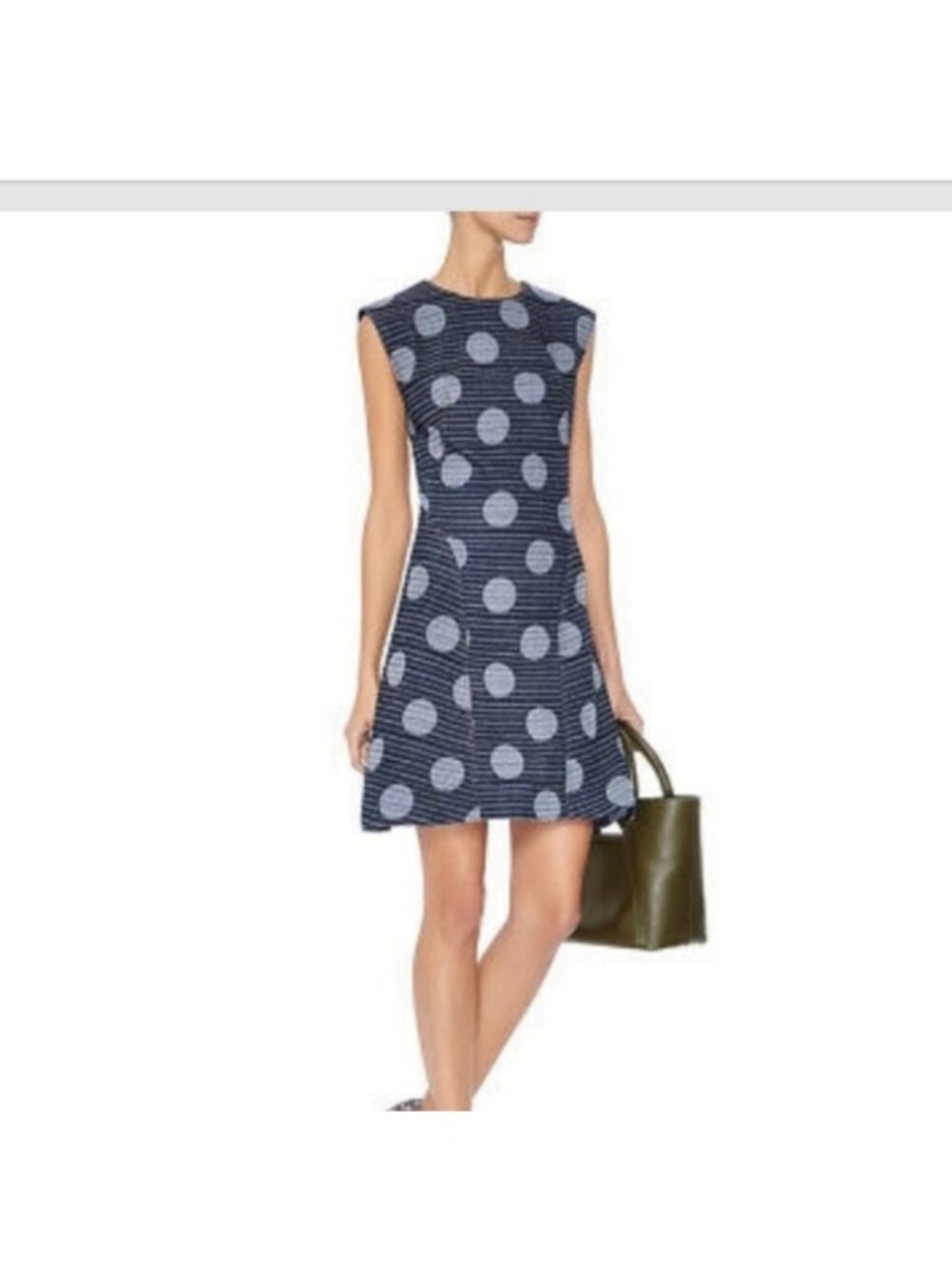 Kenzo Blue and White Dot Mini Dress Size 8 EUR 38